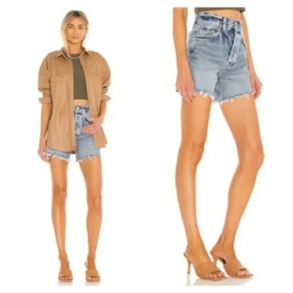 Agolde Riley Jeans Denim Shorts Outsider - Picture 6 of 12